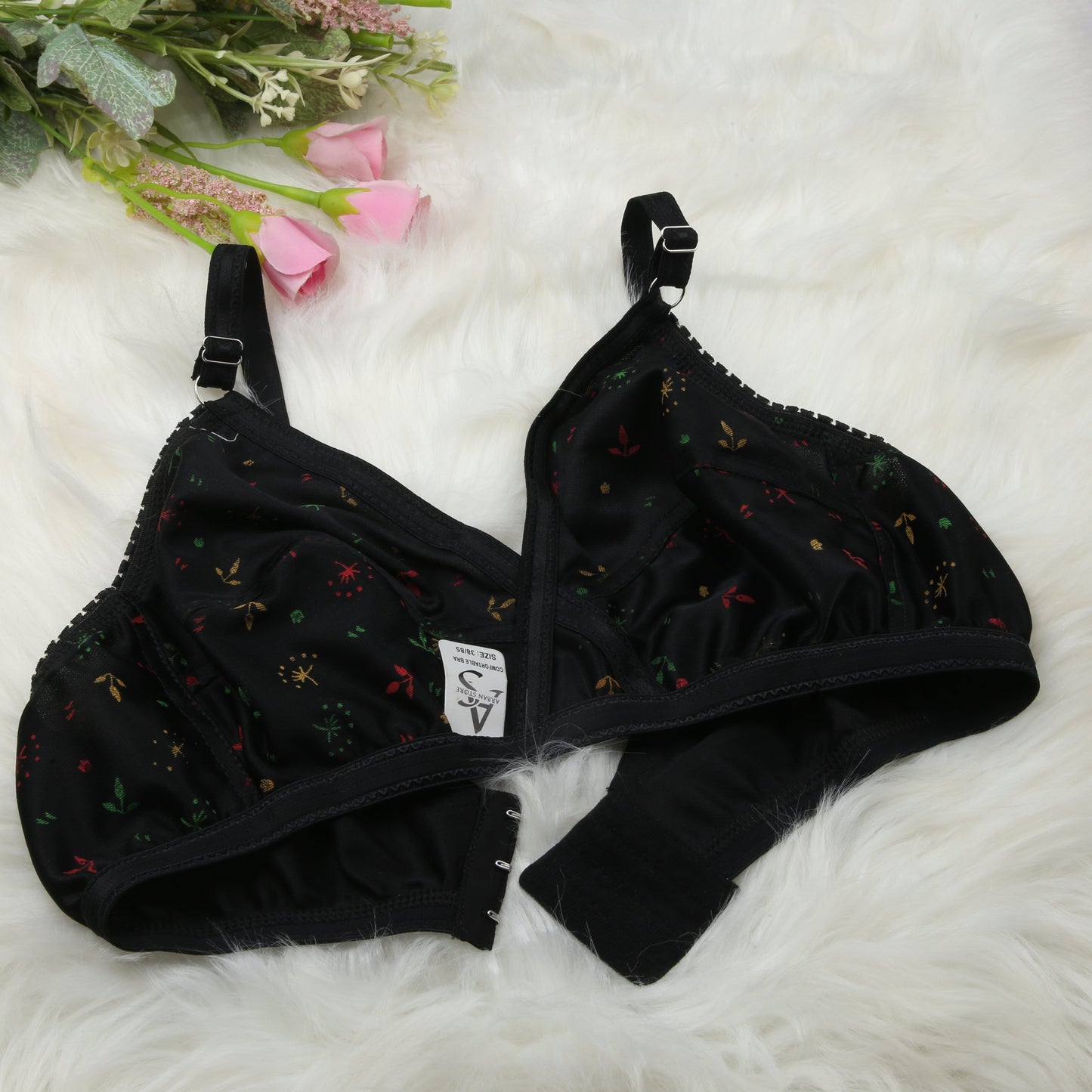 4 Piece Pack - Comfortable Printed Jersey Bras for Women