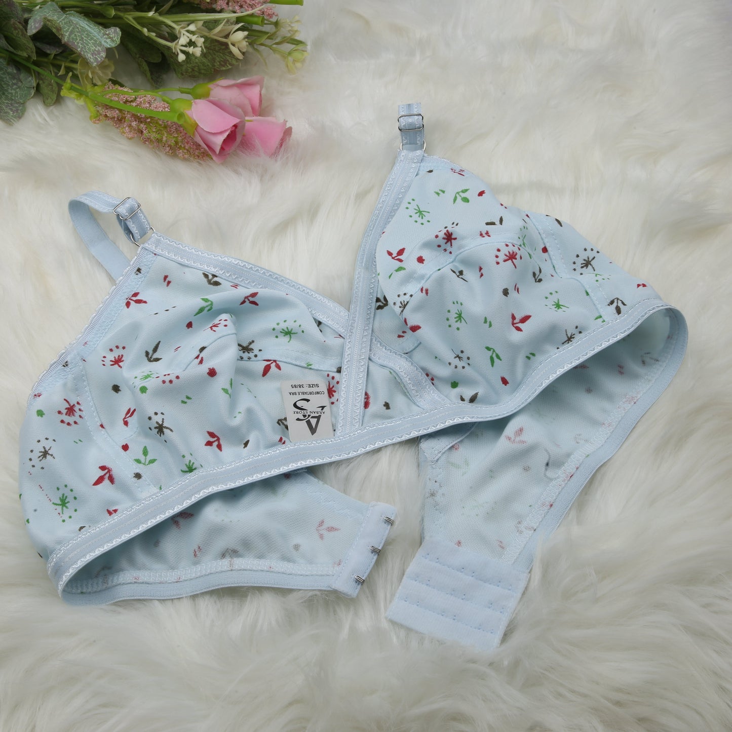 4 Piece Pack - Comfortable Printed Jersey Bras for Women