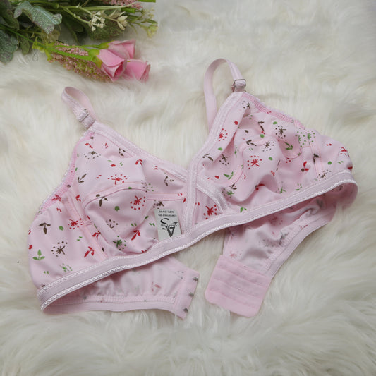 (4) Bra soft  Fabric Printed jersey bra